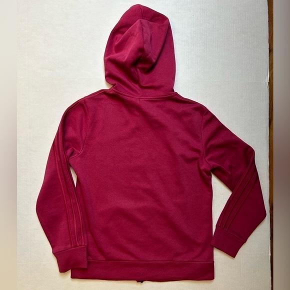 Adidas women’s full zip fleece lined 3strip hoodie with drawstring hood Sz-M.D18 - Picture 7 of 9